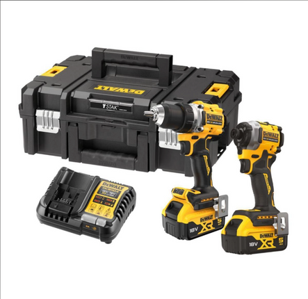 DEWALT DCK2051P2T-QW 18V XR Brushless twin kit met DCD800 + DCF850 – 2x 5.0Ah accu in TSTAK