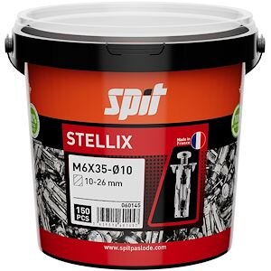 SPIT STELLIX HOLLEWANDPLUG M6/35 150 ST.MET SCHROEF - 150 STUKS IN ECO EMMER