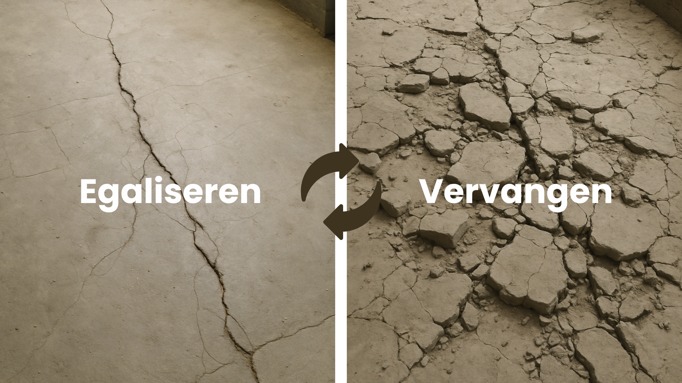 Betonvloer vol scheuren: zelf egaliseren of toch vervangen?