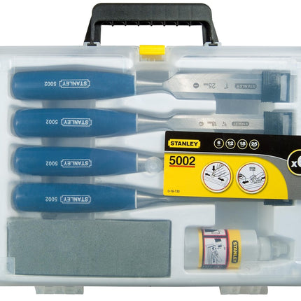 STANLEY HOUTBEITELSET 6-DELIG           6, 12, 18, 25MM + OLIE & SLIJPSTEEN