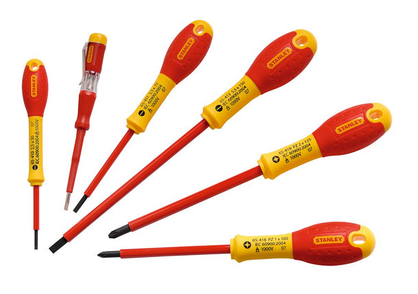 Afbeelding STANLEY fatmax® vde 6-delige schroevendraaierset - pozidriv 0-65-443