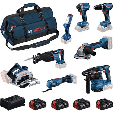 Bosch Toolkit 18V 8-Delige Combiset GBH+GWS+GDR+GSB+GKS+GSA+GOP+GLI in Tas