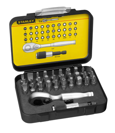 Afbeelding STANLEY bitset expert pro 1/4" - ratelsleutel (32 delig) 1-13-904