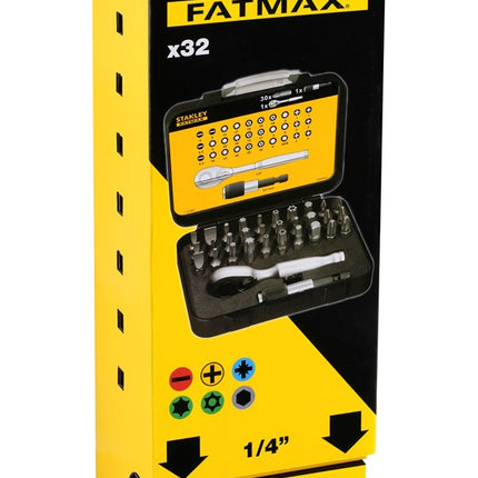 Afbeelding STANLEY bitset expert pro 1/4" - ratelsleutel (32 delig) 1-13-904