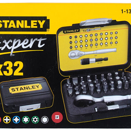 Afbeelding STANLEY bitset expert pro 1/4" - ratelsleutel (32 delig) 1-13-904