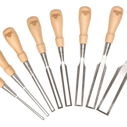 STANLEY HOUTBEITELSET SWEET HEART 8 DELIG 3     3, 6, 10, 12, 16, 18, 25, 32MM
