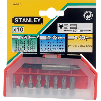 STANLEY ASSORTIMENT BITS 10 DELIG
