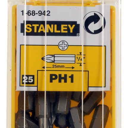 STANLEY 1/4" BITS PHILLIPS NR1