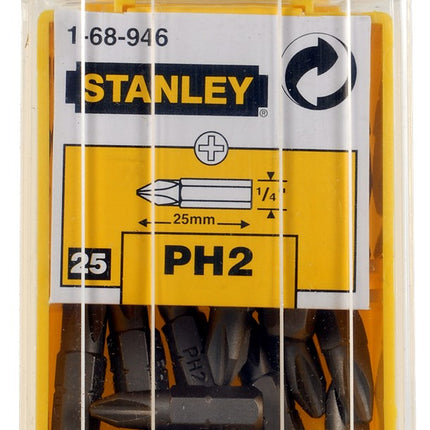 STANLEY 1/4" BITS PHILLIPS NR2