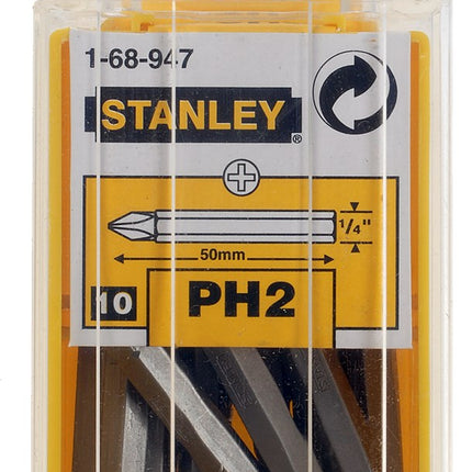 STANLEY 1/4" BITS PHILLIPS NR2
