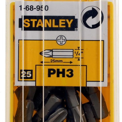 STANLEY 1/4" BITS PHILLIPS NR3