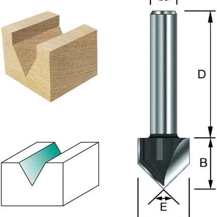 Afbeelding ENT v-groeffrees hm schacht 8 mm