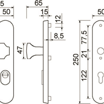 Veiligheidslangschild met deurduwer Tekening Oxloc
