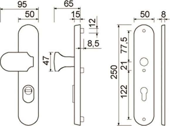Veiligheidslangschild met deurduwer Tekening Oxloc
