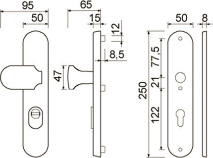 Veiligheidslangschild met deurduwer Tekening Oxloc