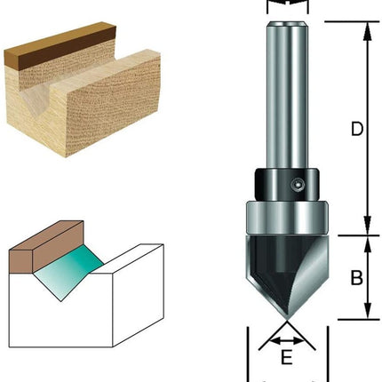 Afbeelding ENT v-groeffrees hm met lager schacht 8 mm 12180
