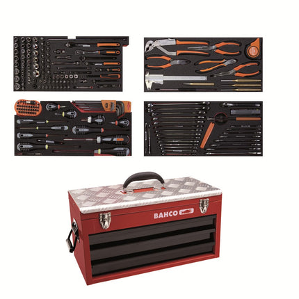 Afbeelding BAHCO metalen koffer + inlays gevuld 1483KHD3RB-FF3