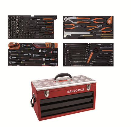 Afbeelding BAHCO metalen koffer + inlays gevuld 1483KHD3RB-FF3