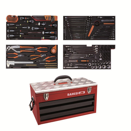 Afbeelding BAHCO metalen koffer + inlays gevuld 1483KHD3RB-FF4