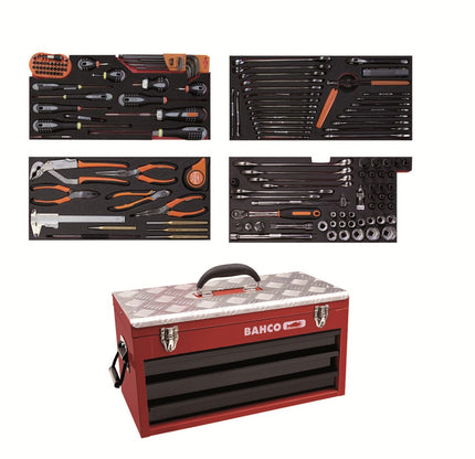 Afbeelding BAHCO metalen koffer + inlays gevuld 1483KHD3RB-FF4