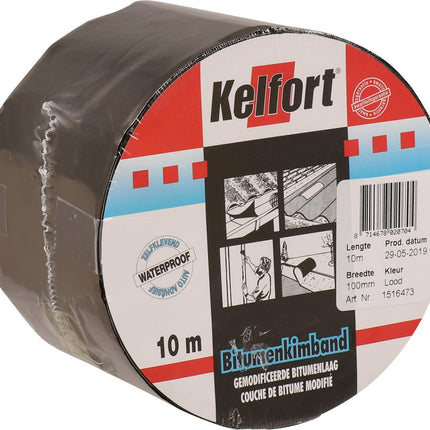 Bitumenkimband loodkleurig Kelfort