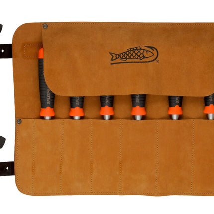 BAHCO ERGO STEEKBEITELSET 6-DELIG       IN LEREN FOEDRAAL