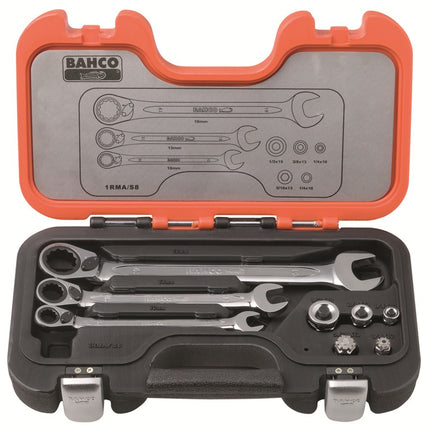 Afbeelding BAHCO set steek-ringratelsleutels 1RMA/S8