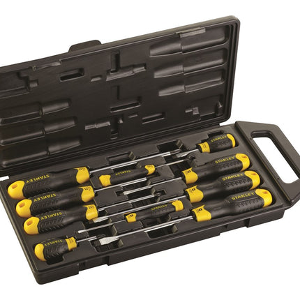 STANLEY CUSHIONGRIP SCHROEVENDRAAIERSET 10-DELIG - STANDAARD/PHILIPS