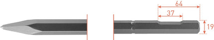 Puntbeitel 6-kant 19 / uitsparing