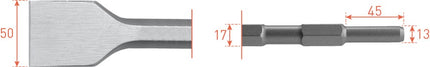 Spadebeitel 6-kant 17 / 13x45