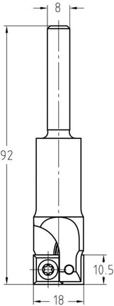 JSO-TR HW Keermesgroeffrees 18mm 10,5x92mm S 8mm - 22823-5-18010