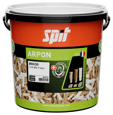 SPIT ARPON PLUG D.8x30 - 1.200 STUKS    IN ECO EMMER