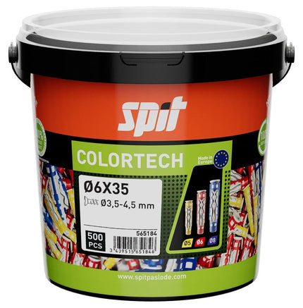 SPIT COLORTECH 6X35 - 500 STUKS IN ECO EMMER