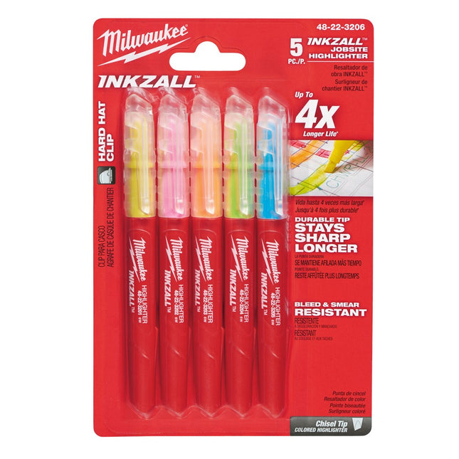 Afbeelding MILWAUKEE® inkzall markers flou gekleurd - 5pc. Inkzall Highlighters
