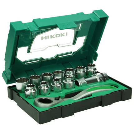 HiKOKI 13-delige 1/2" Doppenset met Ratel - 40030033-M