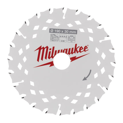 Afbeelding MILWAUKEE® cirkelzaagblad hout 190 x 30 x 1,8 atb 24t Circular Saw Blade - Wood