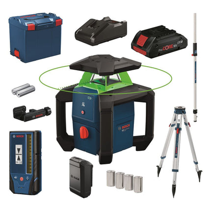 Bosch GRL 18V-3-31 G Rotatielaserset Compleet Groen 18V 4Ah in L-Boxx - 0615A500DG