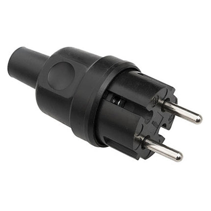 Connectra Contactstop Rubber 2P 10/16A IP44 Zwart - 46.195