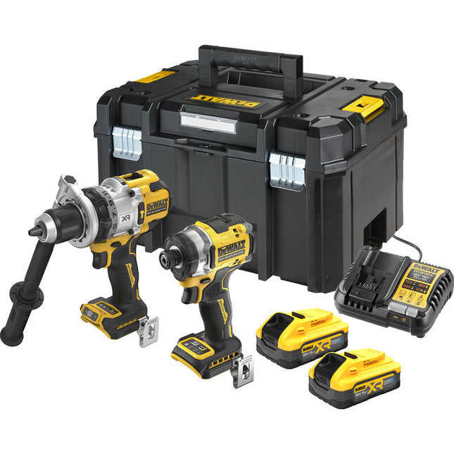 DEWALT DCK2200H2T-QW 18V XR Premium twin kit met DCD1007 + DCF860 – 2x 5.0Ah accu in TSTAK html Kopiëren Bewerken (accu klopboormachine)