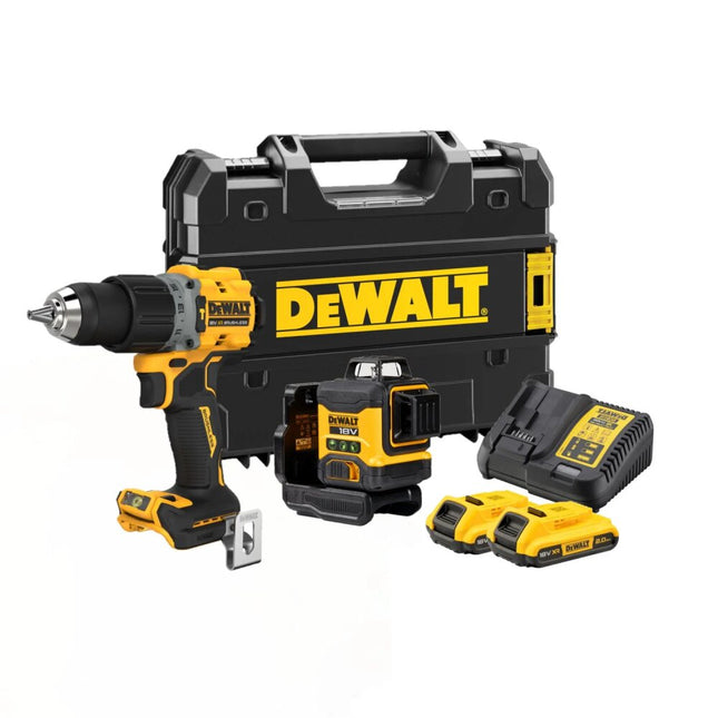 DEWALT 18V XR BRUSHLESS 2-DELIGE SET MET SCHROEF-/KLOPBOORMACHINE DCK2095D2T-QW