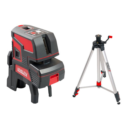 LEVELFIX CL202R RODE KRUISLIJNLASER SET MET STATIEF 1,5M