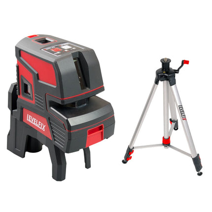 Afbeelding LEVELFIX kruis- 5 puntlaser met rode straal set CPL206R SET