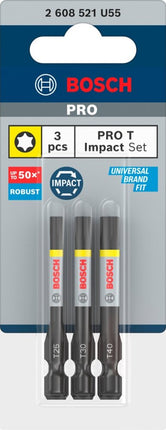 Bosch 3 PRO BITS IMPACT T25 T30 T40 55MM