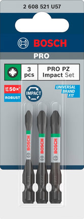 Bosch 3 PRO BITS IMPACT PZ1 PZ2 PZ3 55MM