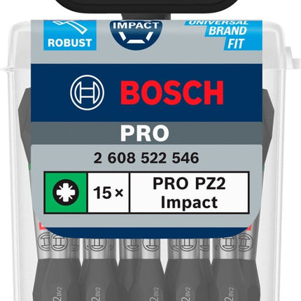 Bosch 15 PRO BITS IMPACT PZ2 55MM