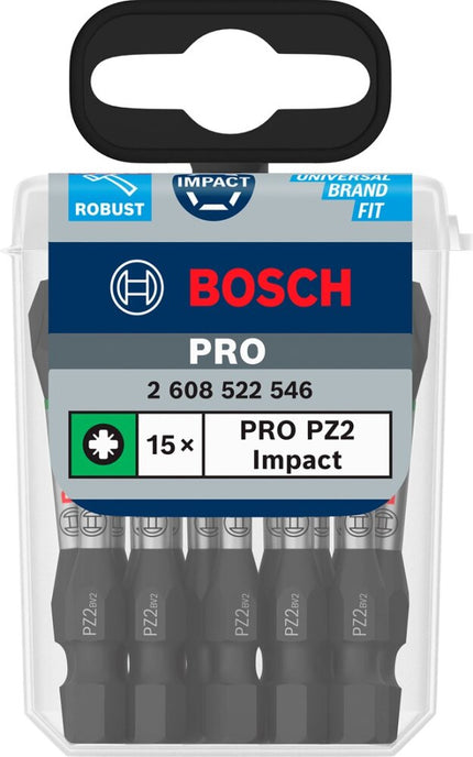 Bosch 15 PRO BITS IMPACT PZ2 55MM