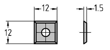JSO-TR HW Keermes 12x12x1,5mm 4-zijdig 10st - ST72020-6-01200