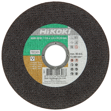HiKOKI Doorslijpschijf voor RVS/metaal 115x1mm - 782301