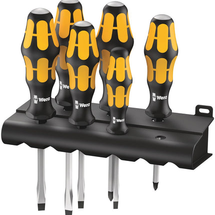 932/918/6 Schroevendraaierset Kraftform Wera: De Schroefbeitel + Houder, 6 -delig