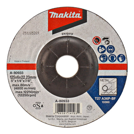 Afbeelding Makita afbraamschijf 125x6,0mm metaal A-80933